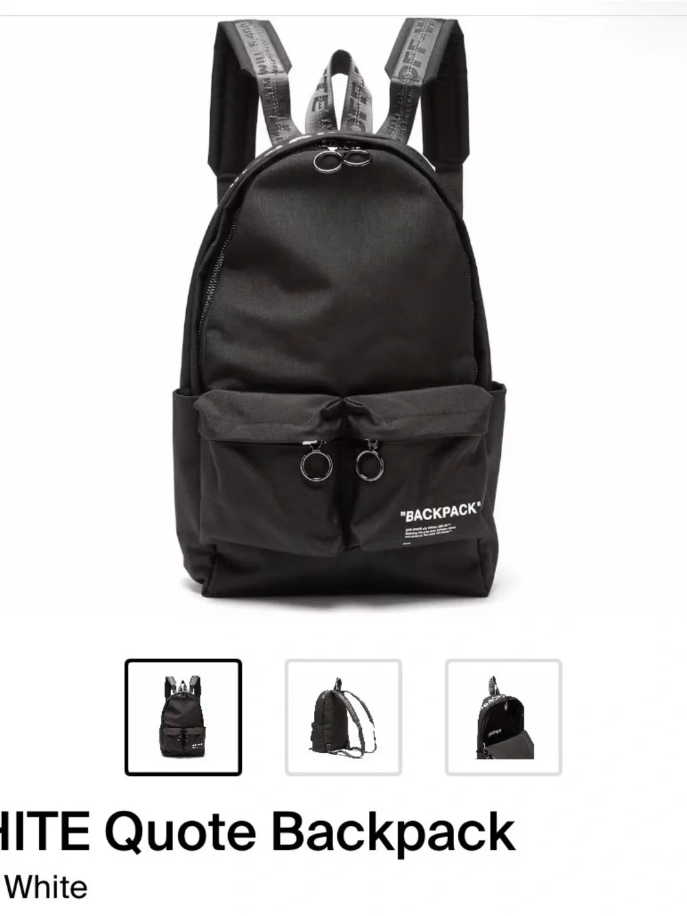 Off-White Black Backpack with 